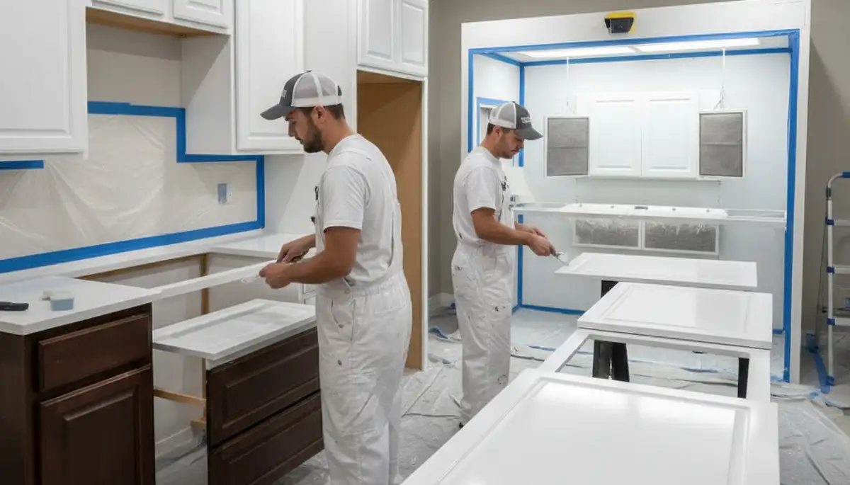 Professional cabinet painting in Saint Louis MO kitchen by expert house painters