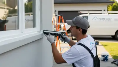 Professional caulking and sealing on exterior home walls in Saint Louis MO by expert painters