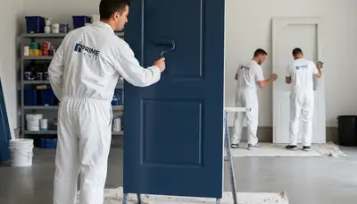 Professional door painting and refinishing project in Saint Louis, MO by expert house painters