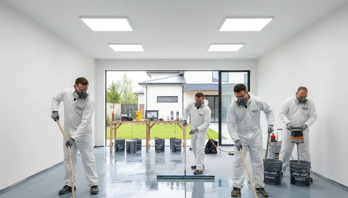 Professional epoxy floor coating in Saint Louis, MO garage by local painting experts