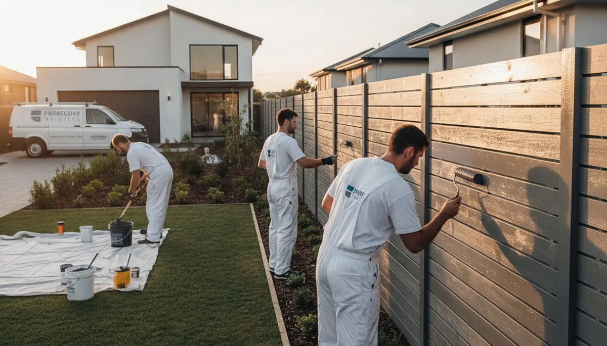 Professional fence painters in Saint Louis, MO applying durable exterior paint for long-lasting protection