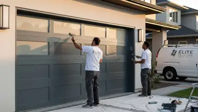 Professional garage door painting in Saint Louis, MO enhancing curb appeal with durable finishes