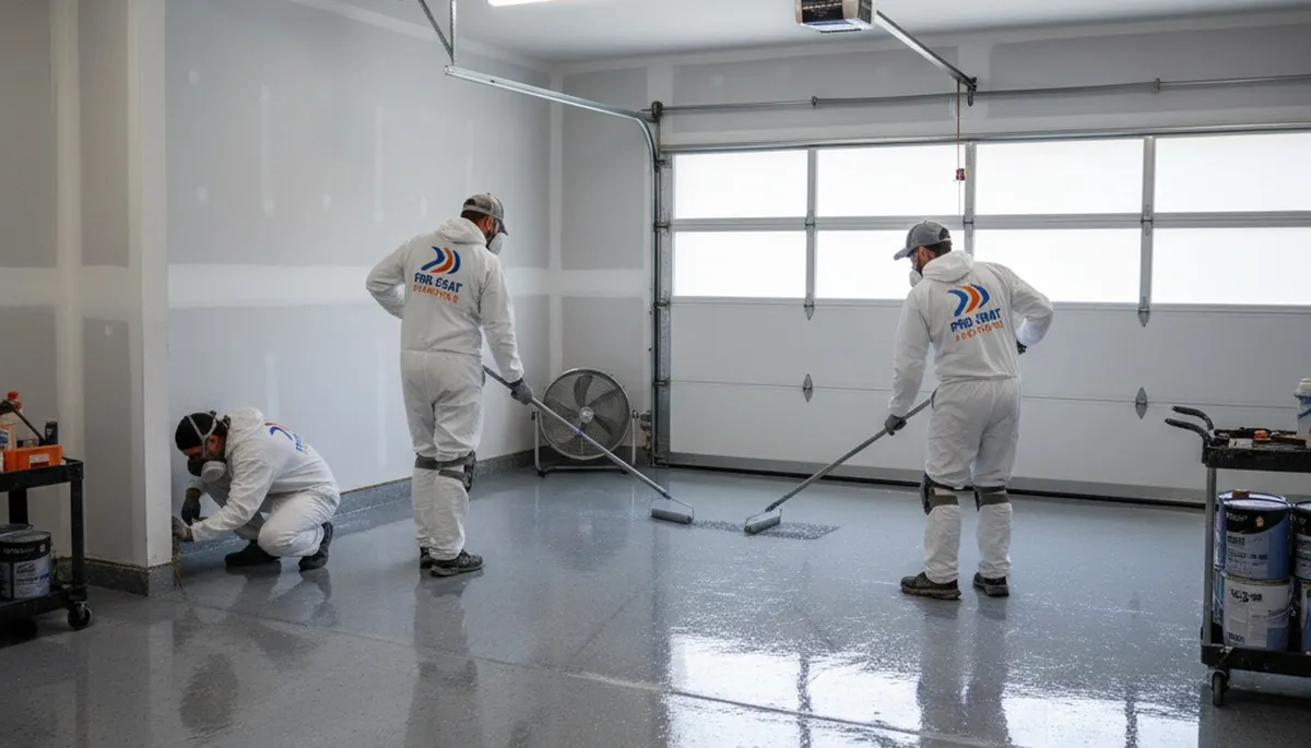 Professional epoxy garage floor coating in Saint Louis, MO by local house painting experts