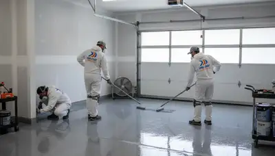 Professional epoxy garage floor coating in Saint Louis, MO by local house painting experts