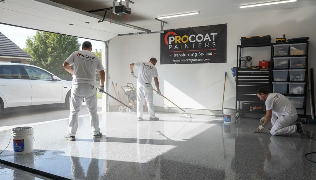 Professional epoxy garage floor coating in Saint Louis, MO by expert house painters