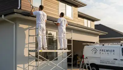 Professional gutter painting on a Saint Louis MO home enhancing curb appeal and rust protection