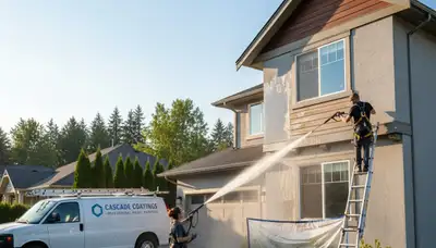 Professional pressure cleaning brick home exterior in Saint Louis, MO by local house painting experts