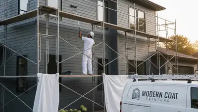 Professional siding painting on a Saint Louis, MO home by expert exterior house painters
