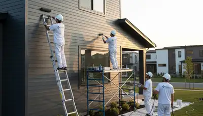 Professional siding painting on a Saint Louis MO home exterior by expert house painters
