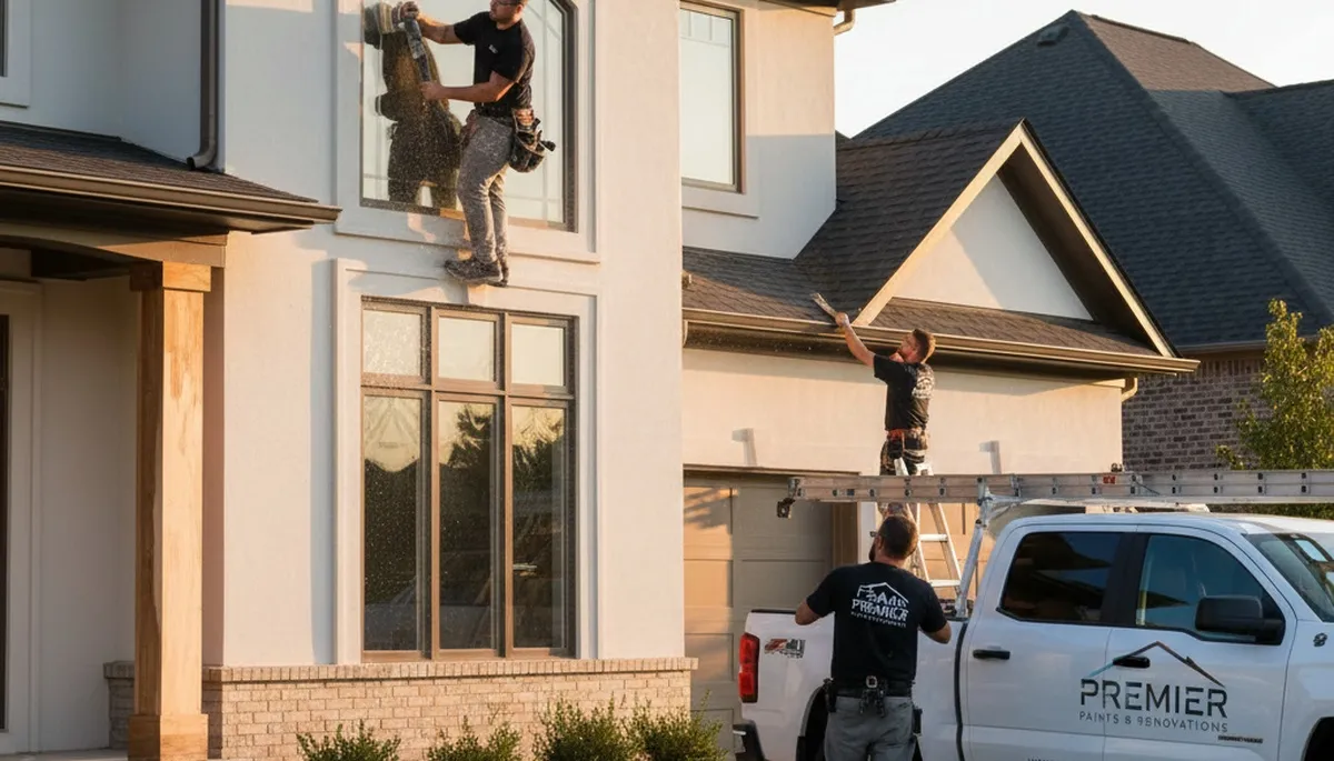 Professional wood rot repair on home exterior by expert painters in Saint Louis, MO