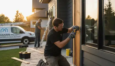 Professional wood rot repair on exterior siding by house painters in Saint Louis, MO